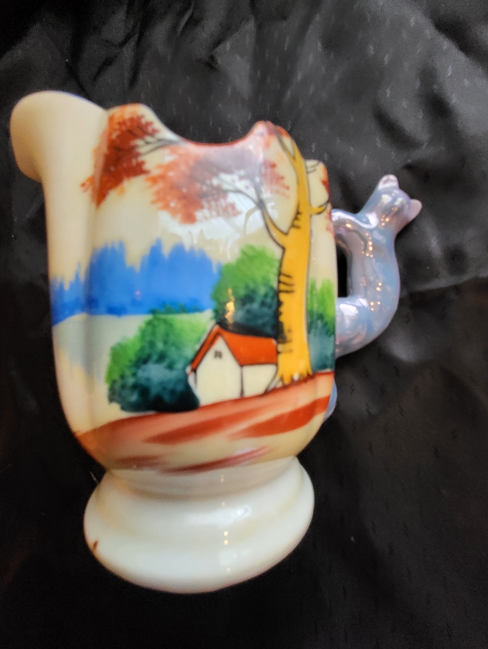 Gold Castle 4 In. Handpainted Pitcher With Blue Cat Handle